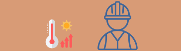 Immagine grafica termometro e lavoratore