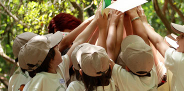 giochi e didattica all'aperto, in foresta