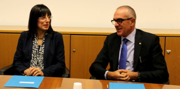 L'assessore Donatella Spano con il nuovo commissario straordinario Pulina