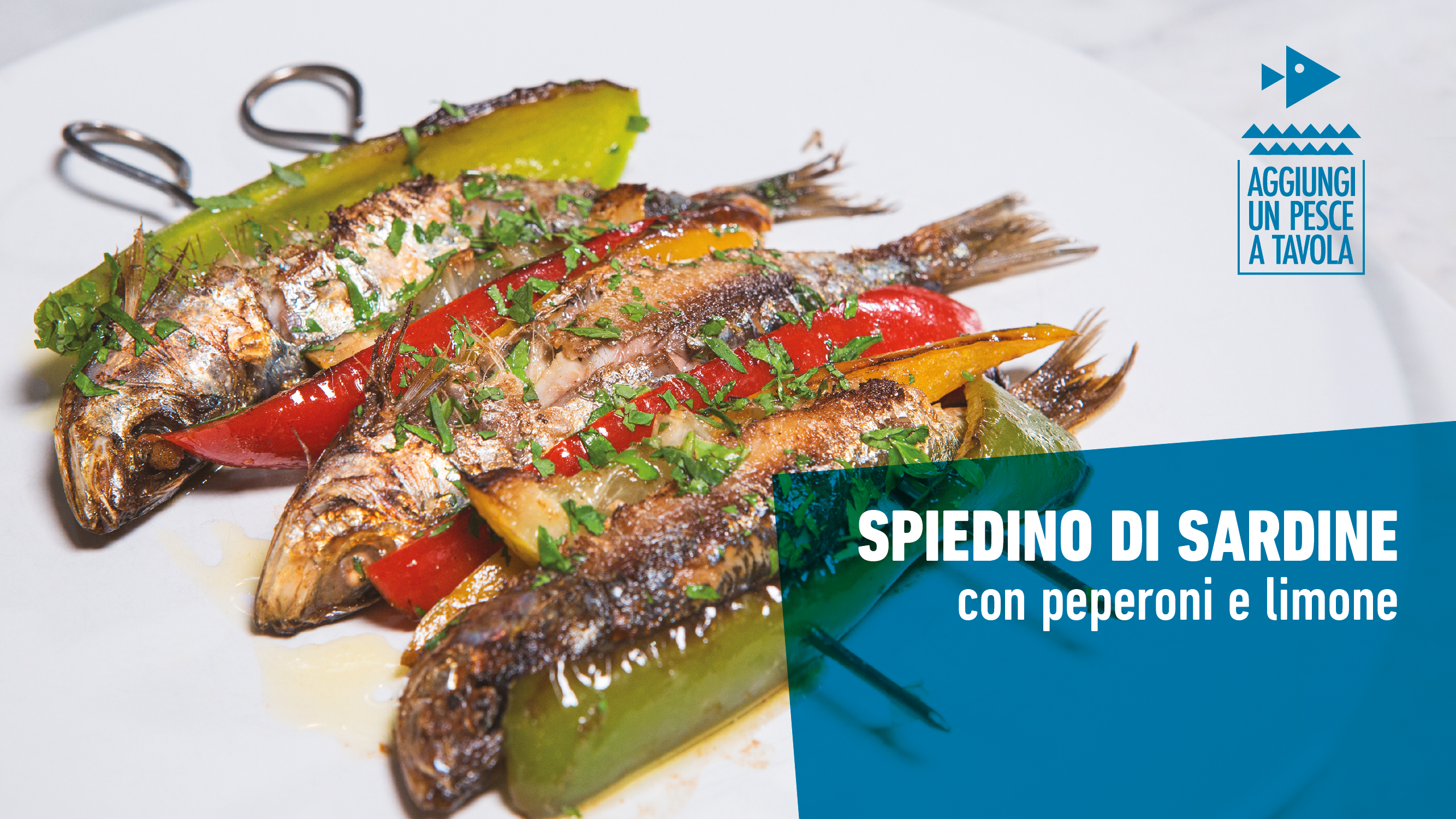 Spiedino di sardine con peperoni e limone