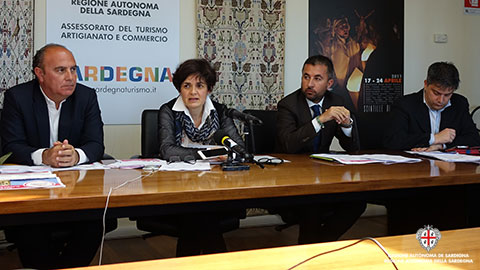 Assessore Argiolas conferenza stampa presentazione giro d' Italia