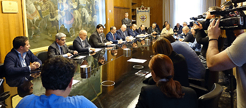 Presidente Solinas conferenza stampa Connect 2019