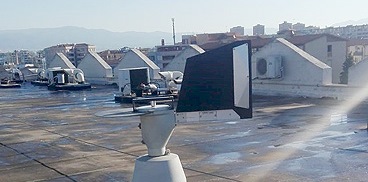 Campionatore volumetrico posizionato sul terrazzo del Dipartimento Cagliari